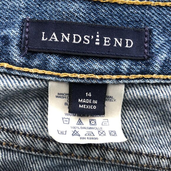Lands End Womens Jeans Size 14 Blue Denim Straight Leg Casual High Rise Classic - Picture 3 of 14